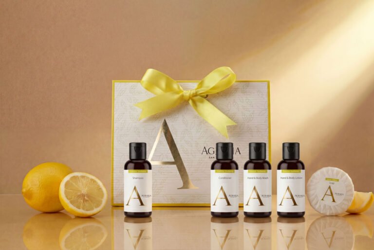 Agraria 40 ml amenity gift box set with lemons