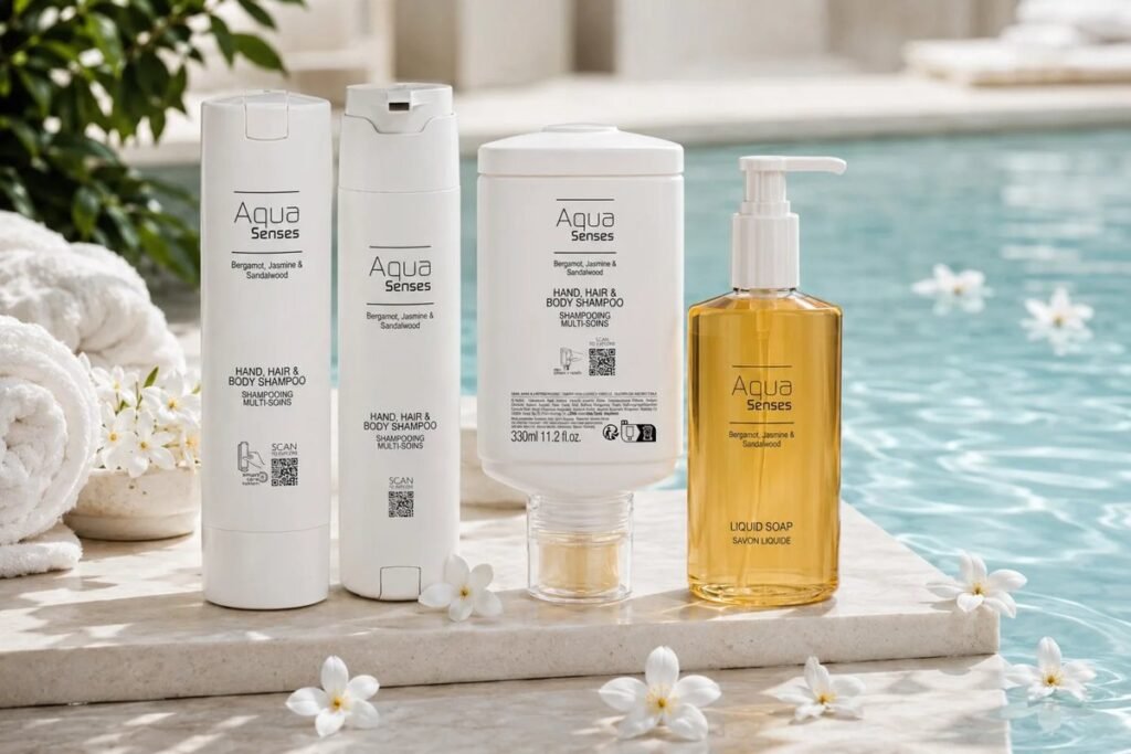 Aqua Senses hotel amenities, supplied in the Philippines by Eastworld