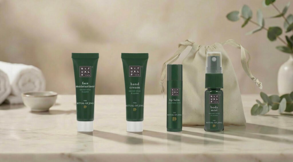 Rituals turndown amenities in green tubes
