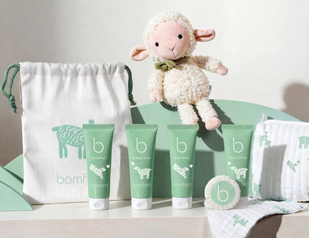 Bamford kids amenities with a toy lamb