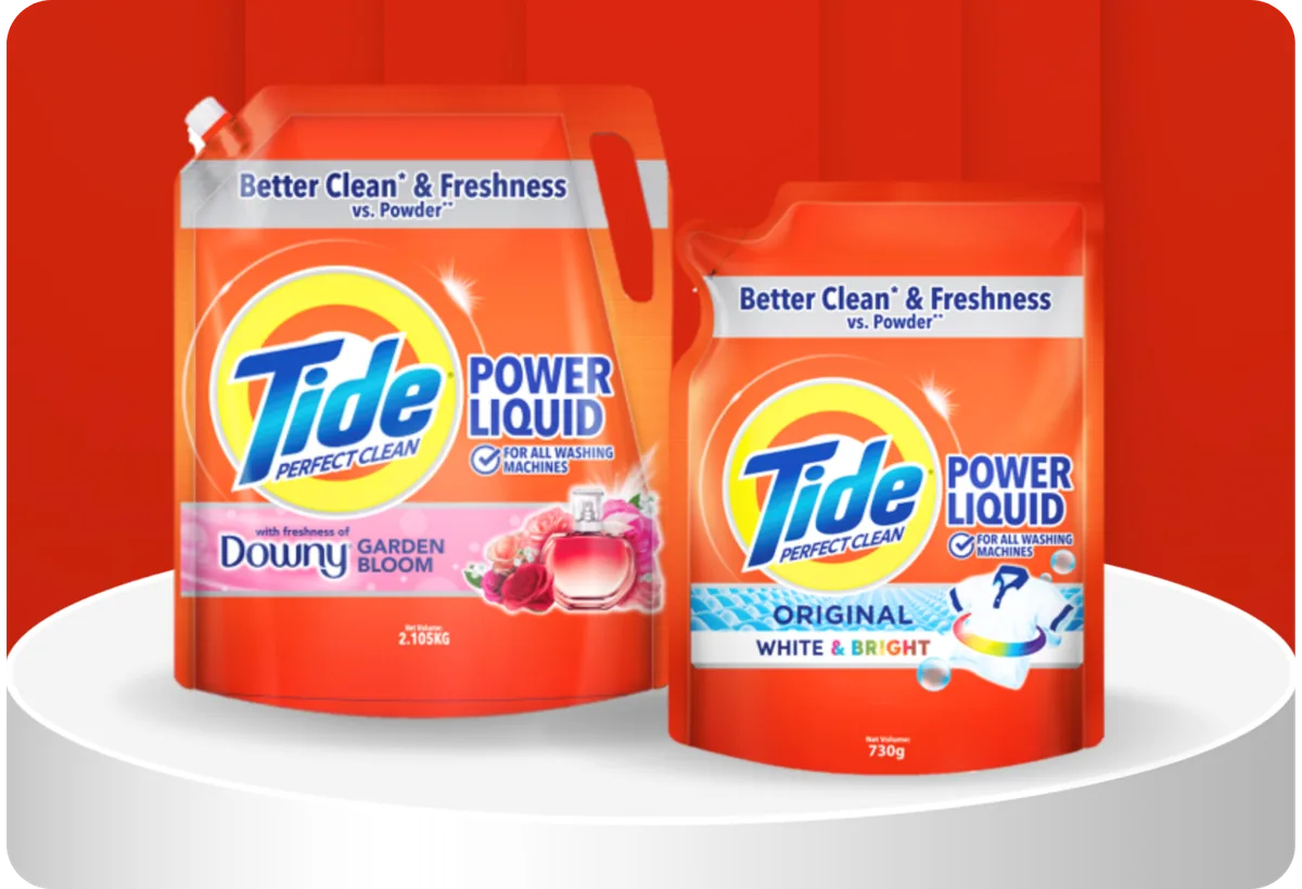 Tide liquid detergent, refill pouch