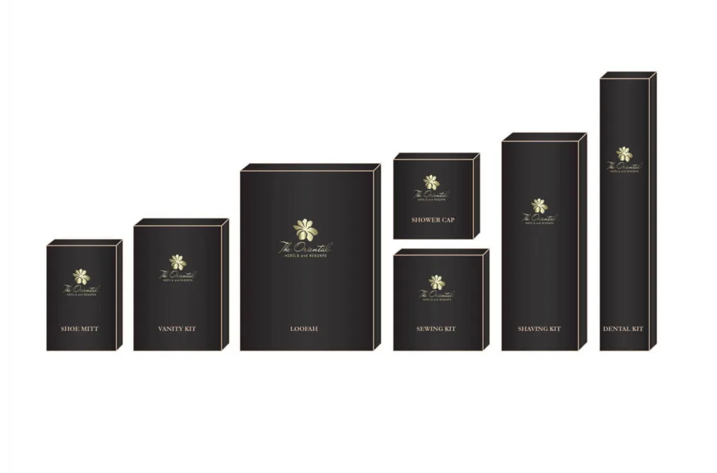Custom-branded amenity boxes and packaging
