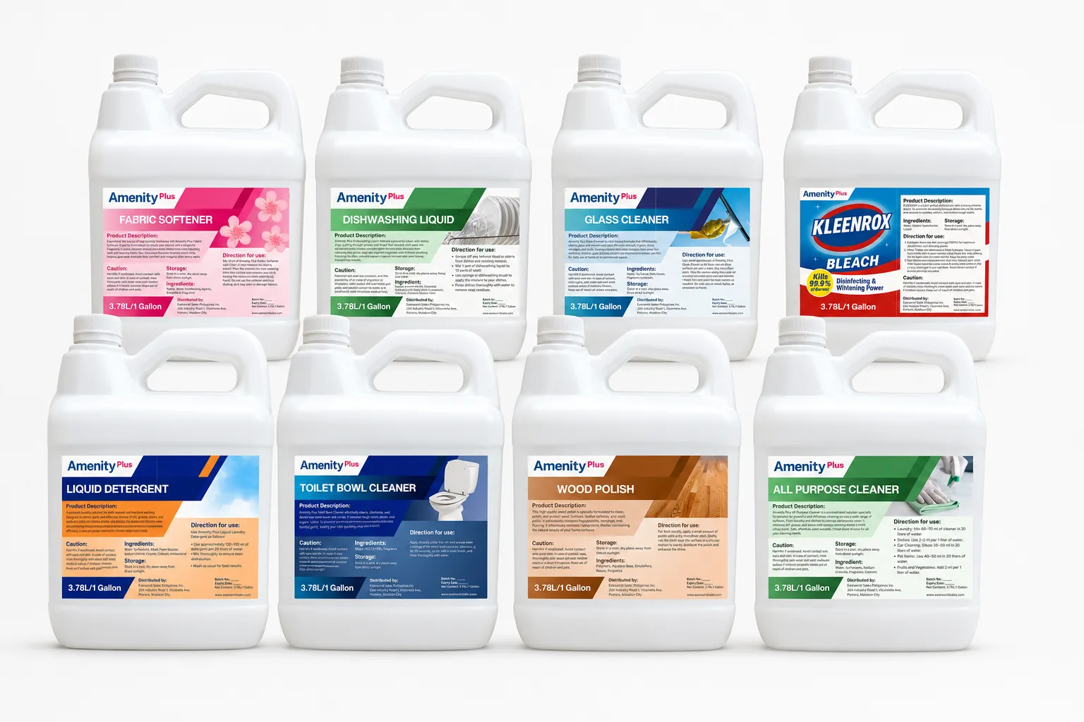 Amenity Plus housekeeping cleaning range