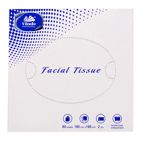 Vinda facial tissue in a cube box