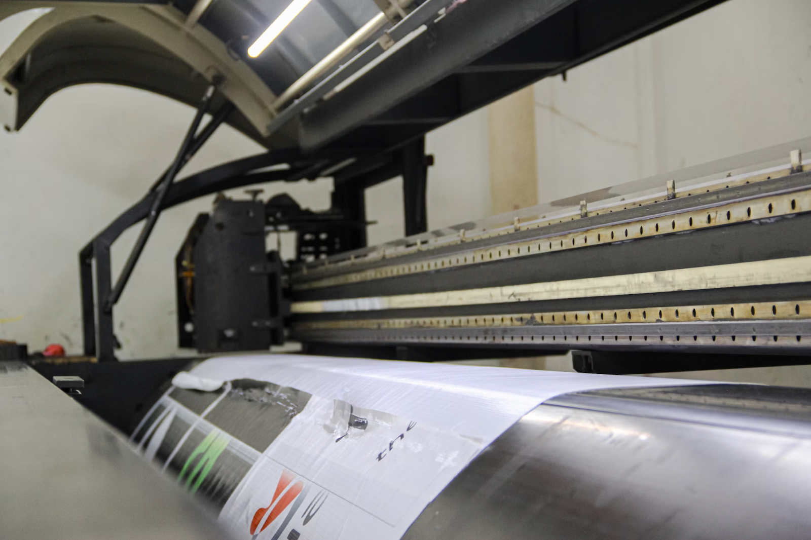 Large-format printer printing a banner